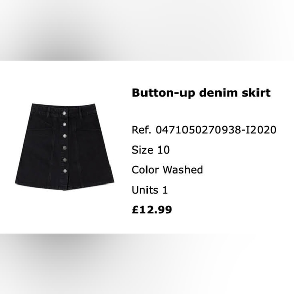 Button-up denim skirt - Stradivarius - Picture 2 of 2